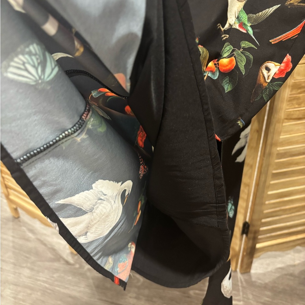 eShakti Black dress with Floral Accents and birds and butterflies. - Picture 8 of 8